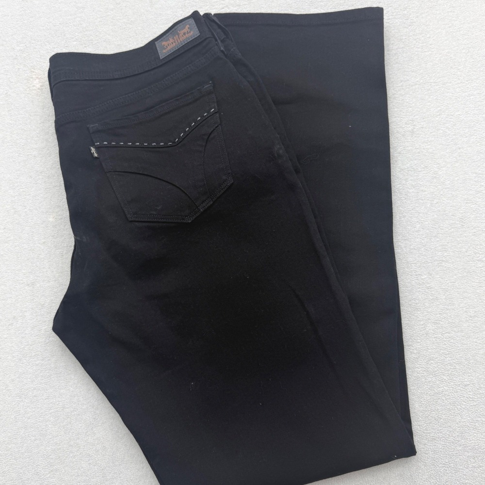 Levis 505 Straight Leg Jeans Womens 14 L/C Black Stretch Denim Pants